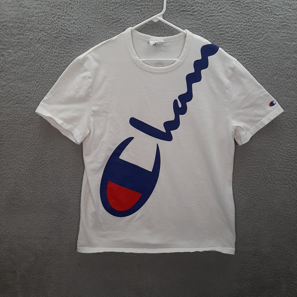 Champion Shirt Adult Large‎ White Y2K Streetwear Urban Hip Hop Sports Baller - Picture 1 of 9
